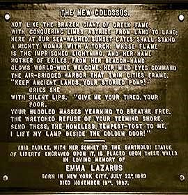 New Colossus plaque